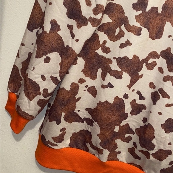 #1356 Super Cozy Cow Print Long Sleeve Sweater Top - Picture 10 of 17